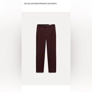 Zara Women's Burgandy Straight Leg Pants